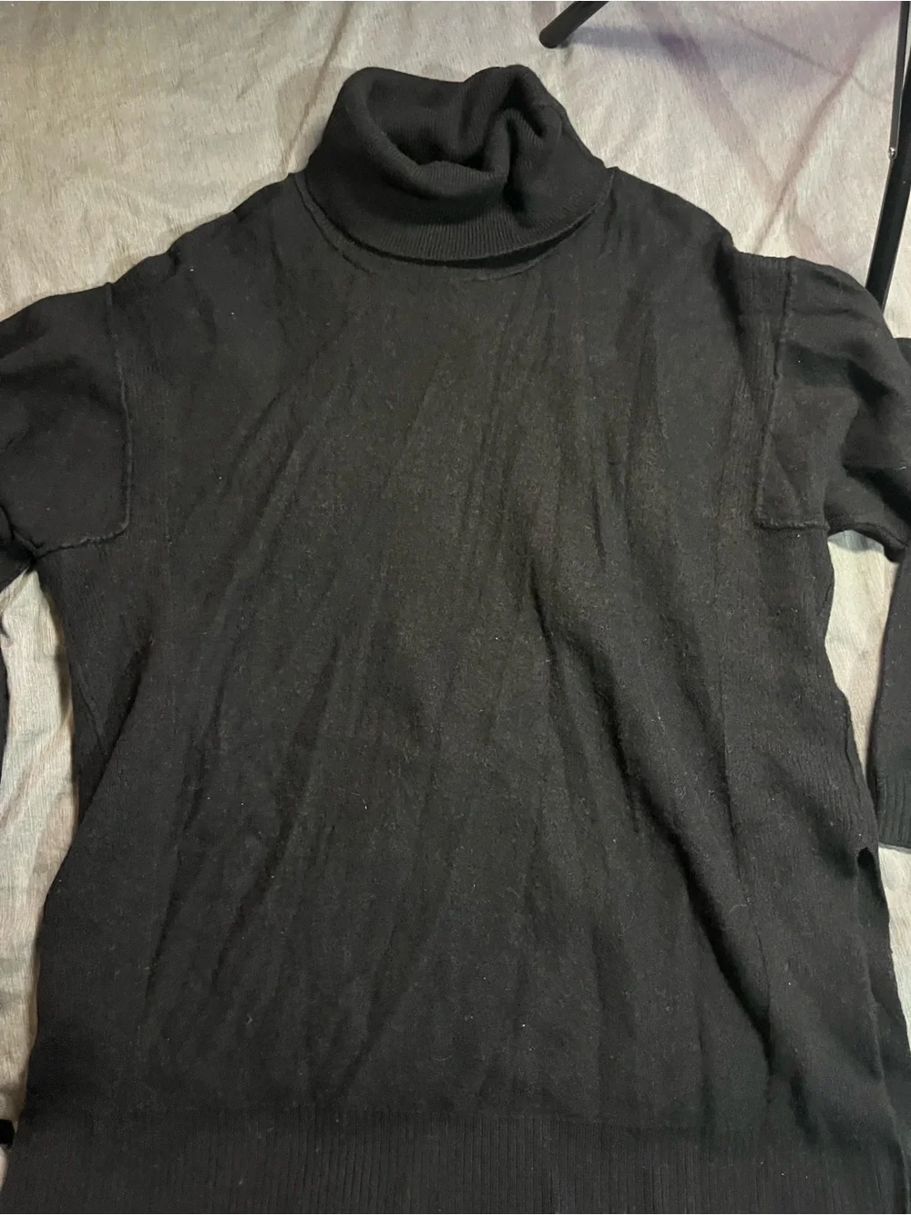 We The Free Black Turtleneck Sweater Tunic 100% cashmere